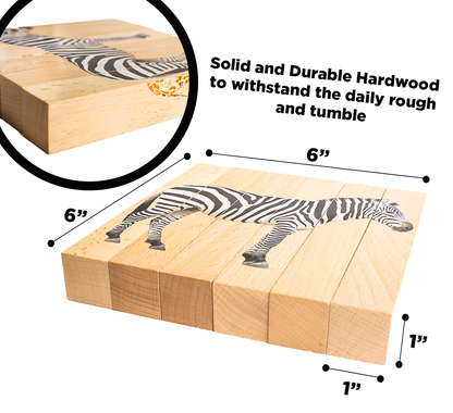 Puzzle Montessori 4 en 1 sur le thème des animaux du safari