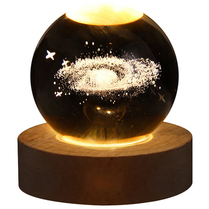 3D Galaxy Crystal Ball Night Light