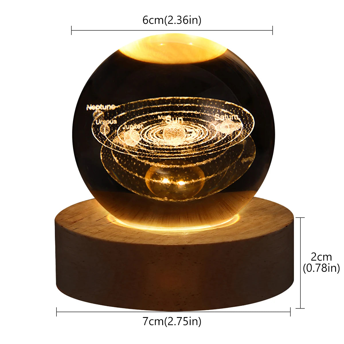 3D Galaxy Crystal Ball Night Light