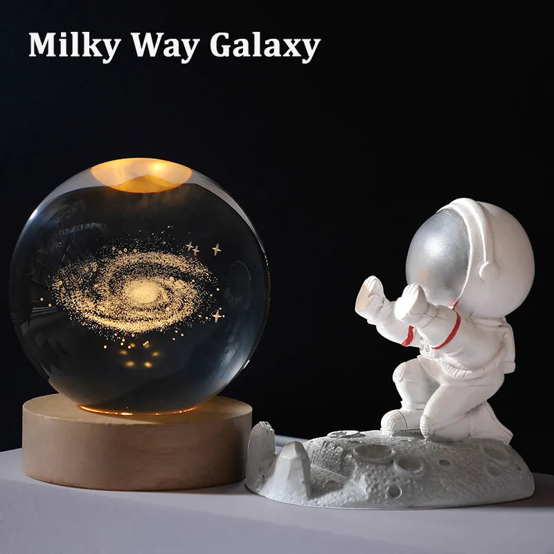 3D Galaxy Crystal Ball Night Light