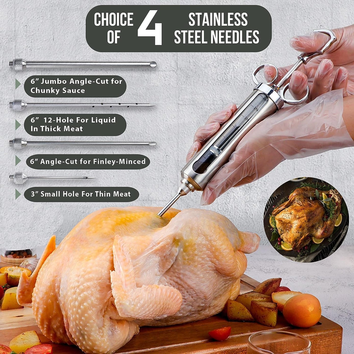 Iron Grillers™ Professional Turkey Marinade Meat Injector Syringe Kit