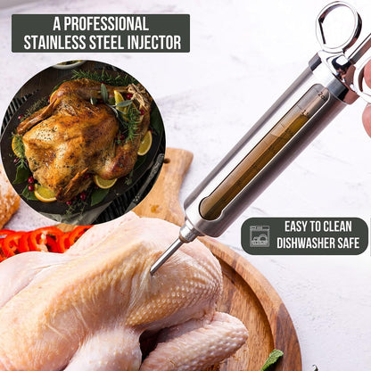 Iron Grillers™ Professional Turkey Marinade Meat Injector Syringe Kit