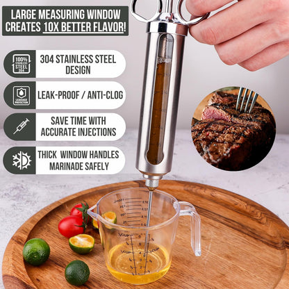 Iron Grillers™ Professional Turkey Marinade Meat Injector Syringe Kit